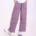 thumbnail image 6 of zbxnLI Kids Cargo Pants Elastic Waist Wide Leg Casual Sports Pants Thin Loose Fashion Trousers with Pockets for Boys Girls, 6 of 7