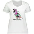 thumbnail image 3 of Inktastic Graffiti Paint Splatter T-Rex Women's Plus Size T-Shirt, 3 of 5