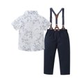 thumbnail image 6 of CARETOO Toddler Boy Clothes Suits Shirt Bowtie Suspender Pants Wedding Formal Outfit Cotton Fabric, 6 of 18