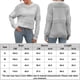 thumbnail image 2 of Suéter Jersey de manga larga para mujer, suéter básico informal con cuello redondo, traje diario de ajuste holgado Kuymtek Gris T XL para Mujer, 2 of 9