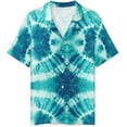 thumbnail image 4 of PRIYAL Men's Short Sleeve Pajama Sets Button Down Collar Sleepwear Soft Lounge Pjs Set Lightweight Men's Outfits, 4 of 13