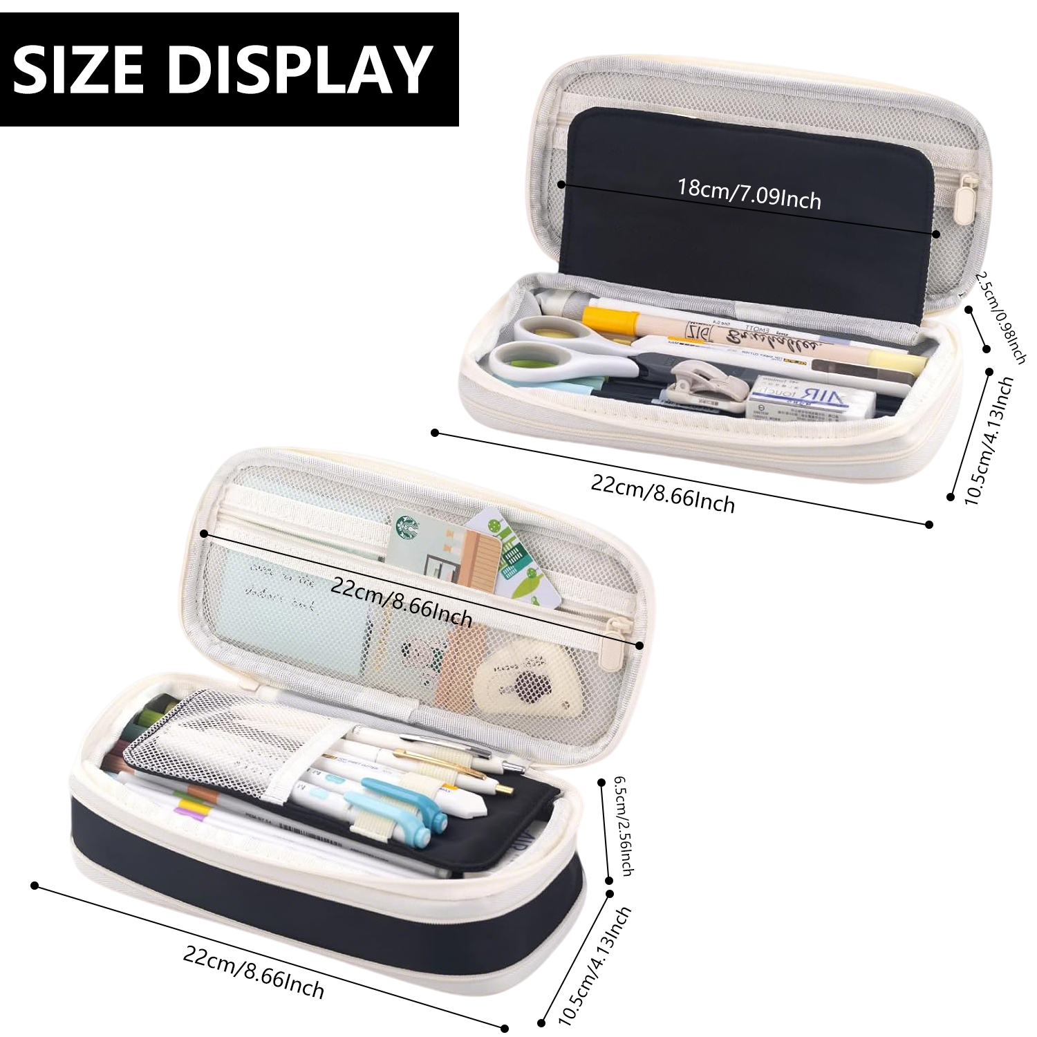Rirool Large Capacity Expandable Pencil Case Black photo 4