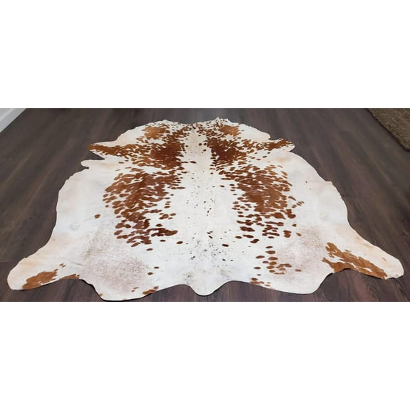 Tricolor Cow Skin Area Rug Hair on Leather Hide 6 ft X 6 ft - 36 x 36 sq.ft Approx. Multicolor