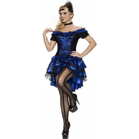 Womens Adult Sexy Sapphire Blue Dance Hall Queen Plus Sized Costume