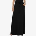 thumbnail image 6 of vigerkar Women's Casual Comfy Stylish High Waist Flare Long Maxi Skirt Black, L, 6 of 9