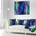 thumbnail image 2 of Designart Blue and Green Fractal Flower Grid - Abstract Throw Pillow - 16x16, 2 of 4