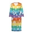 thumbnail image 4 of Yuyamidu Rainbow Stripes Robe for Women After Shower Heart Womens Bath Robes Female Spa Bathrobe V-Neck Nightgowns Dress for Sleep Party Valentine's Day Casual Longwear Size XL, 4 of 7