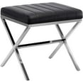 thumbnail image 3 of PetFurnishn Vanity Stool, Modern PU Leather Ottoman Stool Chair for Vanity, Vanity Bench, Rectangle Makeup Stool Padded Vanity Seat Foot Rest for Makeup Room, Living Room, Dressing Room, Black, 3 of 8