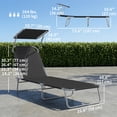 thumbnail image 3 of Outsunny Adjustable Reclining Lounger w/ Sun Shade, 3 of 10