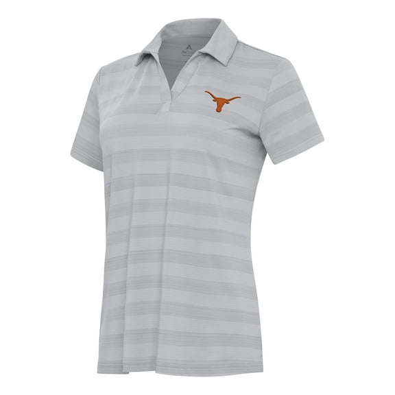 Women's Antigua Gray Texas Longhorns Tunnel Polo