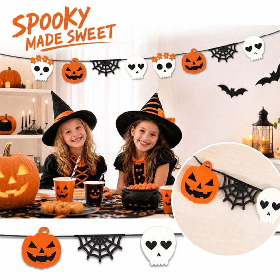 Halloween Banner, Spooky Halloween Decor, Hanging Halloween Decorations, Halloween Decorations, Halloween Party Decor, Indoor and Outdoor Party Accent for Halloween Celebrations,