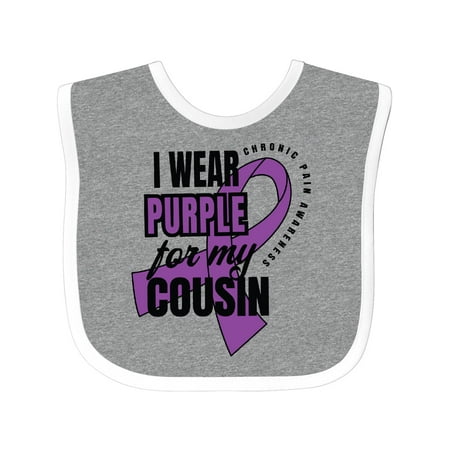 

Inktastic Chronic Pain I Wear Purple for My Cousin Gift Baby Boy or Baby Girl Bib