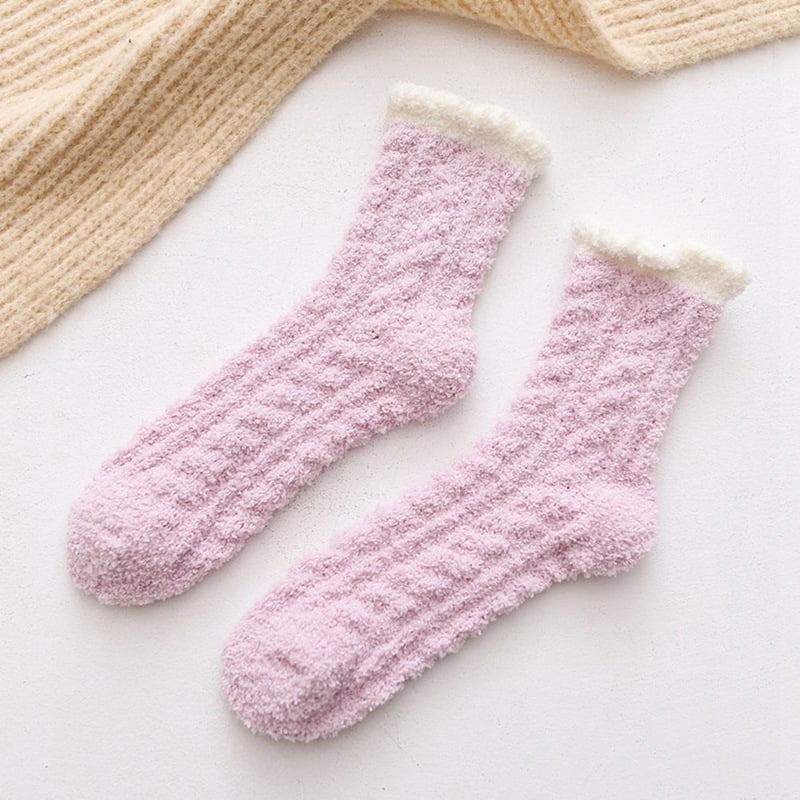 Ladies Women Soft Fluffy Bed Socks Winter Warm Lounge Slipper Coral velvet Sock 