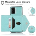 thumbnail image 3 of Wallet Case for Galaxy S20, Detachable Crossbody Lanyard Strap PU Leather+Soft TPU Bumper Magnetic Clasp Back Flip Credit Card Slot Kickstand Cover for Samsung Galaxy S20, Mint, 3 of 5