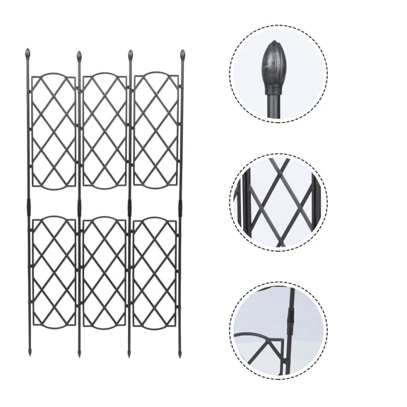 Worgeous Black Outdoor Climbing Shelf Trellis Decorative Tall Plant Stand for Garden and Patio