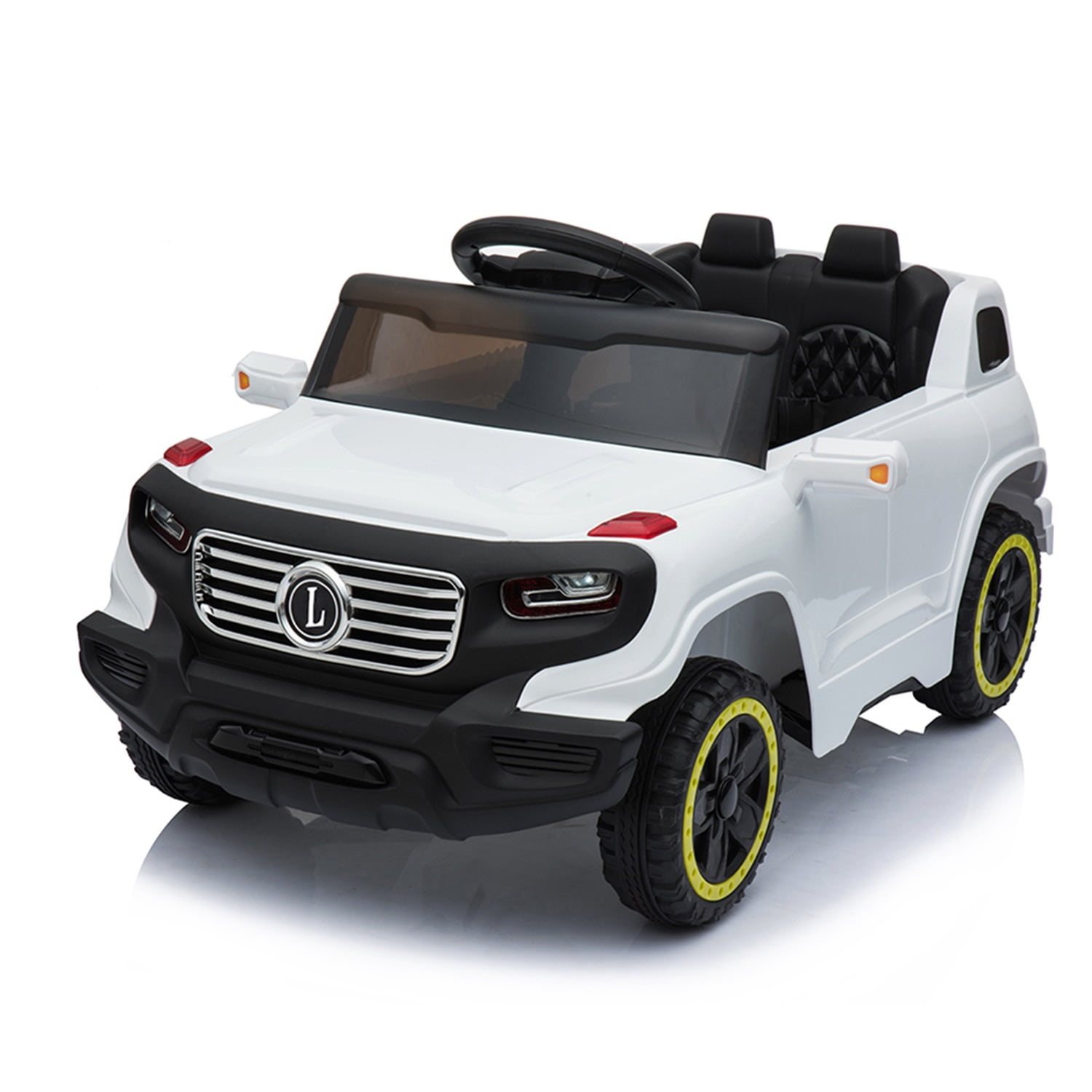 CIPACHO Electric Kids Ride On Cars 6V Battery Motorized Vehicles Children's Best Toy Car with 3 Speeds, Music, LED Lights and Realistic Horns, White