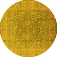 thumbnail image 1 of Ahgly Company Machine Washable Indoor Round Oriental Yellow Industrial Area Rugs, 6' Round, 1 of 4