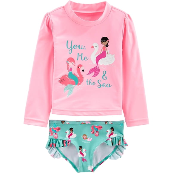 Set Rashguard Simple Joys de Carter's Girls Aqua Green 2T