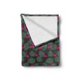 thumbnail image 2 of Flamingo Soft Flannel Fleece Blanket, Zoo Animals in Pink Vibrant Color Island Nature Fantasy Design Elements, Cozy Plush for Indoor and Outdoor Use, 60" x 80", Hot Pink Green Black, by Ambesonne, 2 of 6