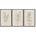 thumbnail image 7 of Drsoum Vintage Floral Wall Decor 16x24in3pcs Black Framed Home Flower Painting for Living Room Ready to Hang, 7 of 7