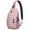Pink Halloween Ghosts-1, variant on Sling Backpack,Pink Halloween Ghosts Sling Bag with Water Bottle Holder,Waterproof Sling Bag for Men/Women with Headphone Jack for Hiking,Travel