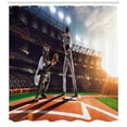 thumbnail image 3 of Ambesonne Teen Room Shower Curtain, Baseball Player Game, 69"Wx70"L, Multicolor, 3 of 3