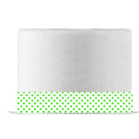 White and Lime Polka Dot Edible Cake Decoration Ribbon -6 Slim Strips