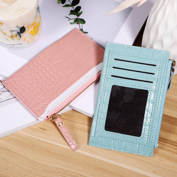 PTOOTP 2Pcs PU Woman Wallet Large Capacity Decorative Assorted Color Coin Purse