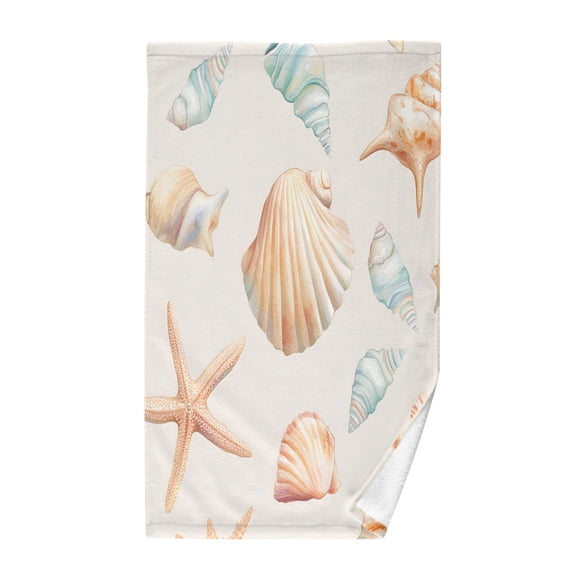 Yayeee 100% Cotton Hand Towels for Bathroom 16" x 28" Soft Absorbent Kitchen Towel, Gray Seashell