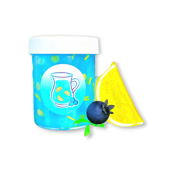 Blueberry Lemonade Clear Slime Thick Glossy Sensory Fidget Toy Bundle 4oz Hoshimi Slimes