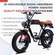 Electric Bikes,Electric Mountain Bike,Akez SUPER73 S1 Ebike with 750W Peak Motor,7-speed,48V 13AH Battery,Dual Hydraulic Brakes,Full Shock Absorption,Electric Dirt Bike for Adult Outdoor,Green