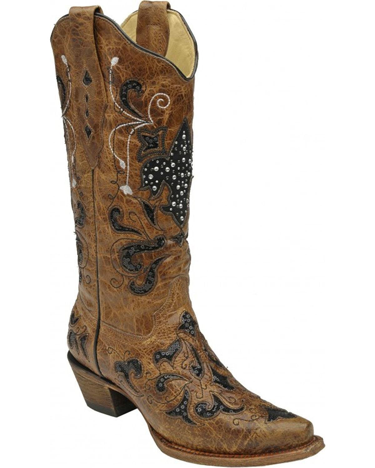 corral fleur de lis cowboy boots