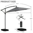 thumbnail image 3 of Autlaycil 10FT Offset Hanging Market Patio Umbrella  for Backyard, Poolside, Lawn Gray 10' X 10', 3 of 5