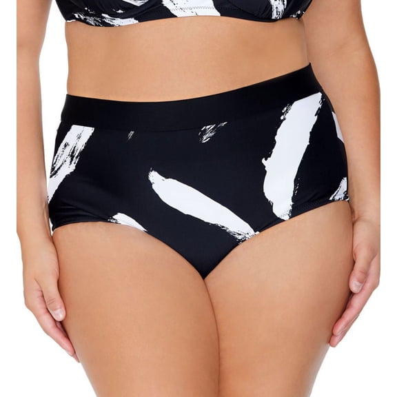 Women's Raisins Curve G840154 Plus Size Zambezi Island Swim Bottom (Black Sand 14W)