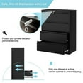thumbnail image 4 of GangMei 4-Drawer Steel Metal Lateral Filing Cabinet with Lock in Black, 4 of 7