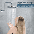 thumbnail image 4 of BRIGHT SHOWERS 13 Inch Shower Head Extension Arm with Flange S Shaped High Rise Extender, Long Stainless Steel Rainfall Shower Head Pipe Arm, Chrome, 4 of 5