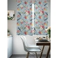 thumbnail image 5 of Spring Red Floral Sheer Curtains 72 Inches Long 2 Panels Set, Window Sheer Curtains for Living Room/Bedroom, Daiy Birds Farmhouse Blue Botanical Light Filtering Rod Pocket Curtain 52''x72''x2, 5 of 8