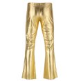 thumbnail image 4 of vastwit Men's Shiny Metallic Bell Bottom Flares Trousers 70s Disco Dance Vintage Long Pants Gold XXL, 4 of 7