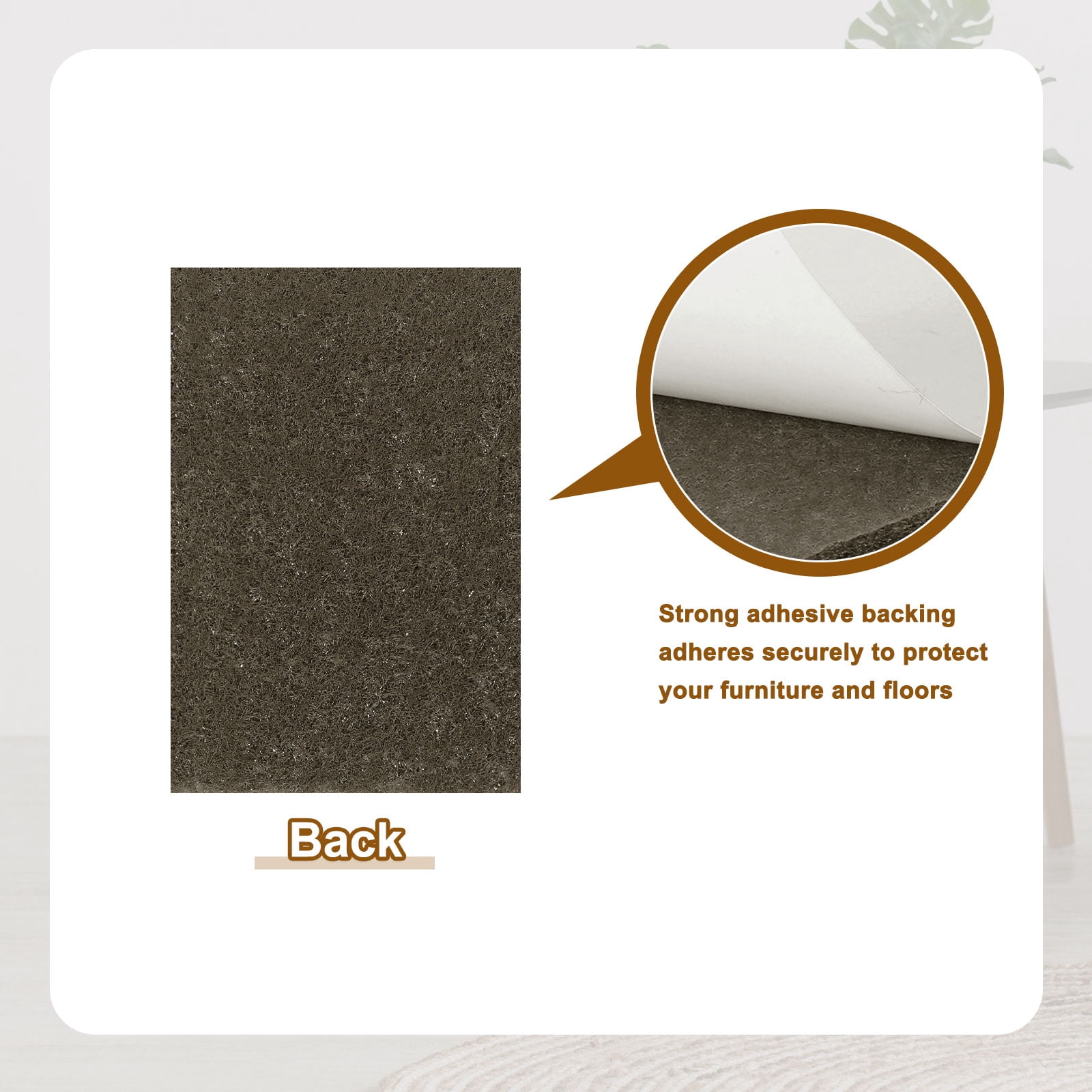 Felt Furniture Pads, 24Pack 7.87" x 5.91" Adhesive Backed Non-slip Anti-scratch Felt Pad for Protecting Hardwood Floor, Brown