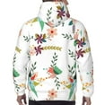 thumbnail image 5 of Bingfone Pretty Floral With Leaves Men'S Drawstring Hoodie Long Sleeve Pocket Sweatshirts-X-Large, 5 of 9