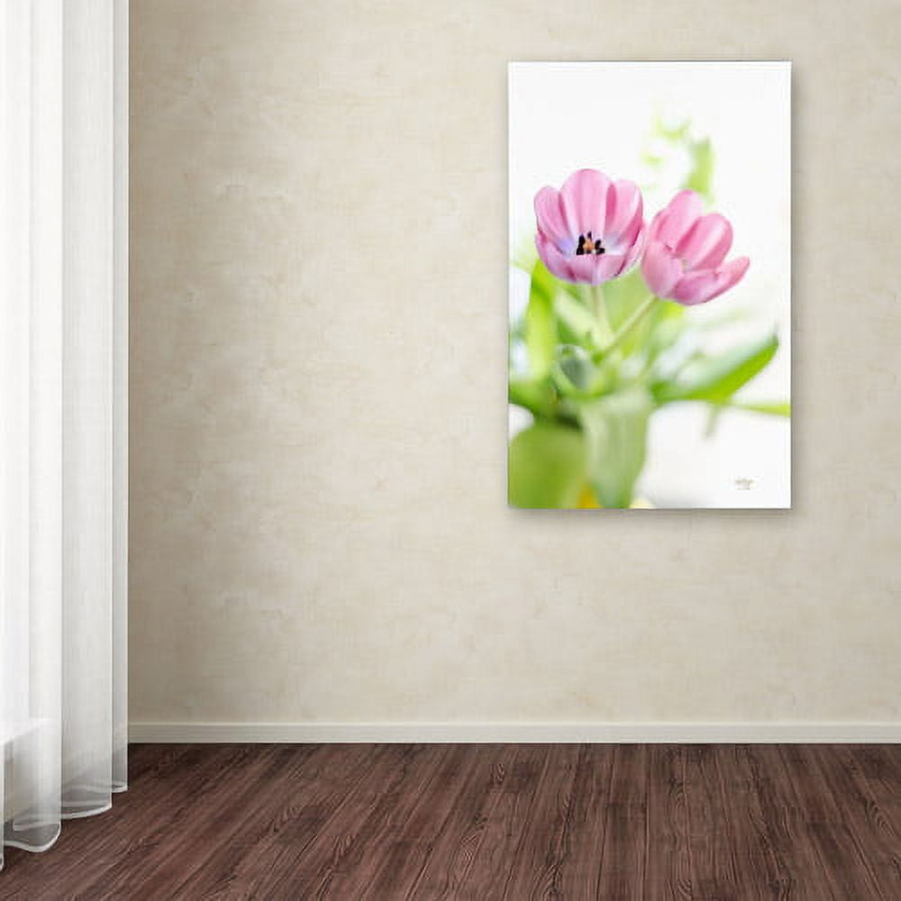 Trademark Fine Art "Pink Tulips Drenched in Light" Canvas Art by Lois Bryan