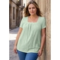 thumbnail image 2 of Roaman's Women's Plus Size Square Neck Eyelet Tunic, 2 of 2
