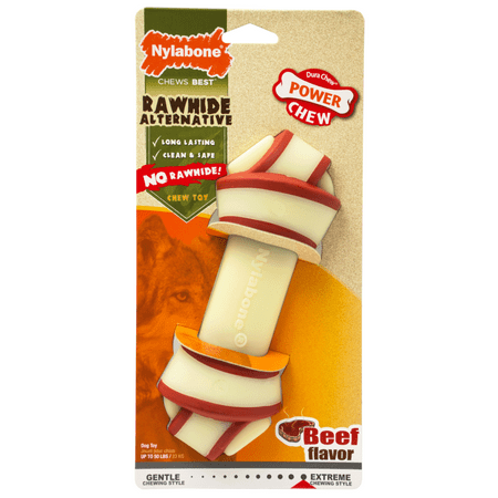 UPC: 0018214841029 | Nylabone Power Chew Knot Bone Beef Flavor Rawhide Alternative – Large Dog Chew
