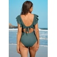 thumbnail image 7 of Attraco Maternity One Piece Swimsuit Ruffle Sleeve Bathing Suit Solid Pregnancy Swimwear, 7 of 7