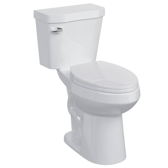 TROPOW Toilet, Two-Piece Toilet, ADA Toilet with Dual Flush, Elongated Toilets for Bathrooms with Soft Close Seat, Universal Height,White