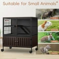 thumbnail image 3 of HABUTWAY 33''H Metal Large Ferret Cage, Rolling Chinchilla Cage, Critter Nation Cage, Indoor Wooden Pet Crate Furniture, 3 of 8