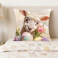 thumbnail image 4 of QTOCIO Easter Pillow Rabbits And Easter Egg Patterns Throw Pillow Cases Decorative Cushion Covers For Sofa Couch Home Easter Decor, 4 of 4