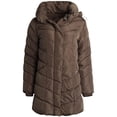 thumbnail image 2 of Chaqueta acolchada Steve Madden, larga y pesada, color oliva para mujer, 2 of 7