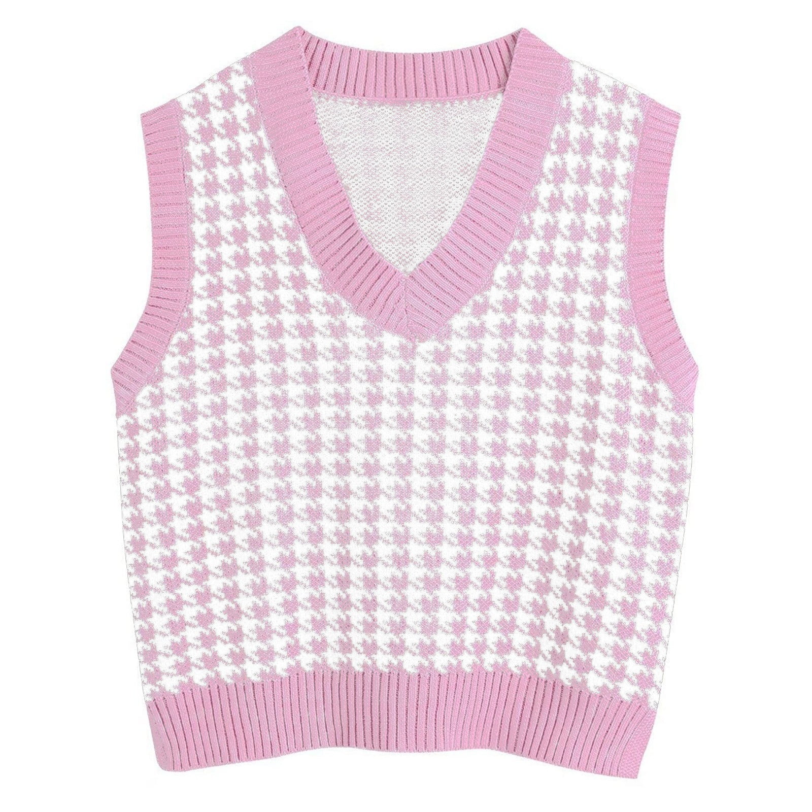 Women's Sweater Vest Casual VNeck Pullover Shirt Collision Color