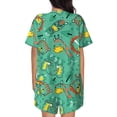 thumbnail image 3 of Naloa Funny Animals in Jungle Women's Short-Sleeved Pajama Set, Loungewear, Summer pajamas, Breathable Cozy - Small, 3 of 9